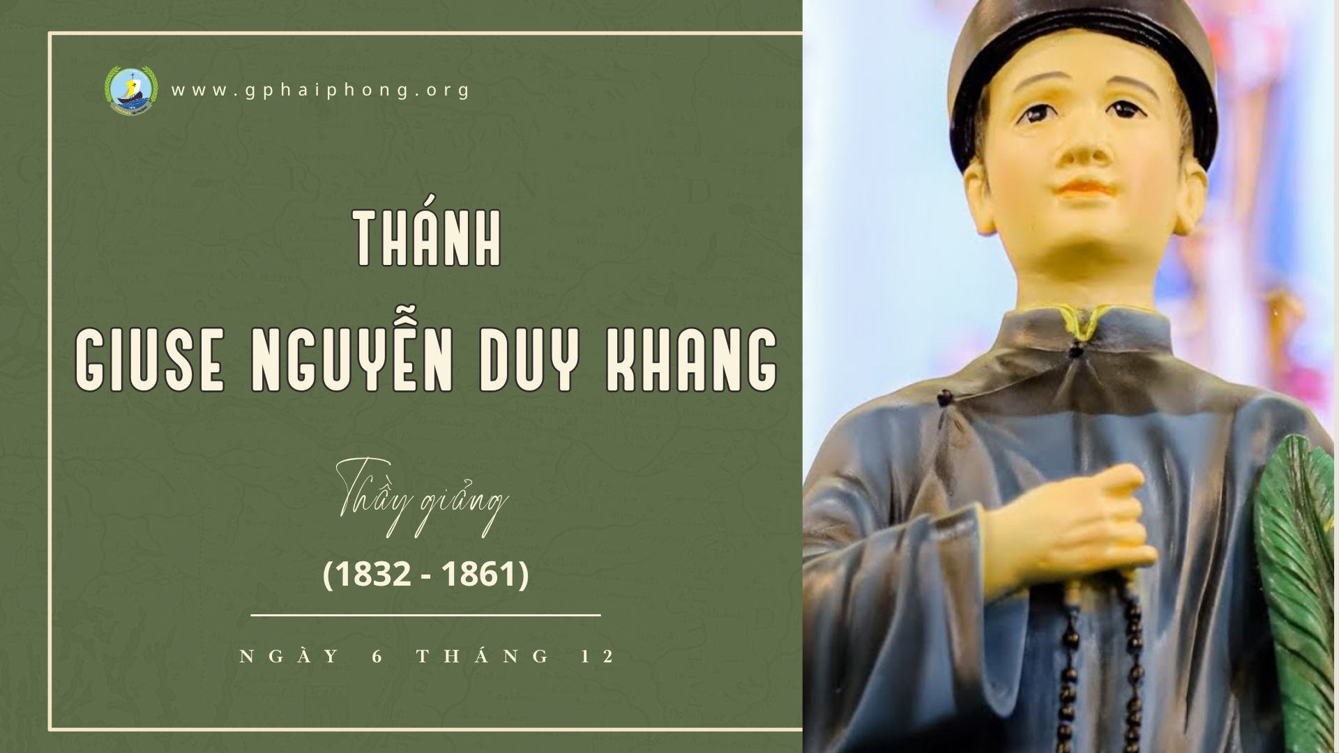 Thánh Giuse Nguyễn Duy Khang, tử đạo ngày 06 tháng 12 năm 1861